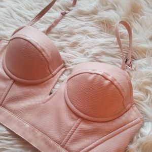 Pink snake skin crop top